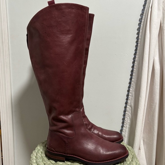 FRANCO SARTO Meyer Red Leather Over The Knee Flat Boho Riding Boot - Picture 1 of 11